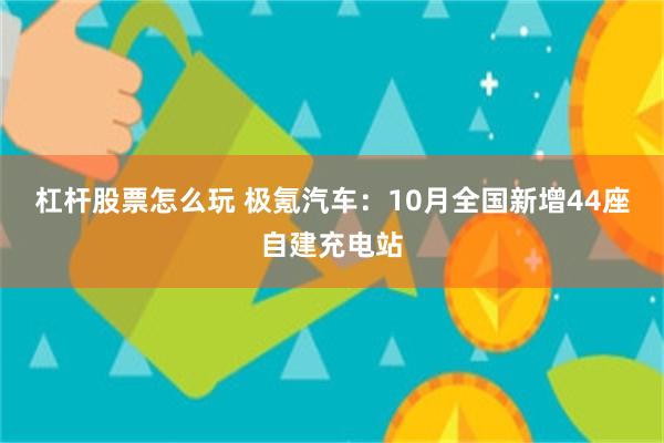 杠杆股票怎么玩 极氪汽车：10月全国新增44座自建充电站